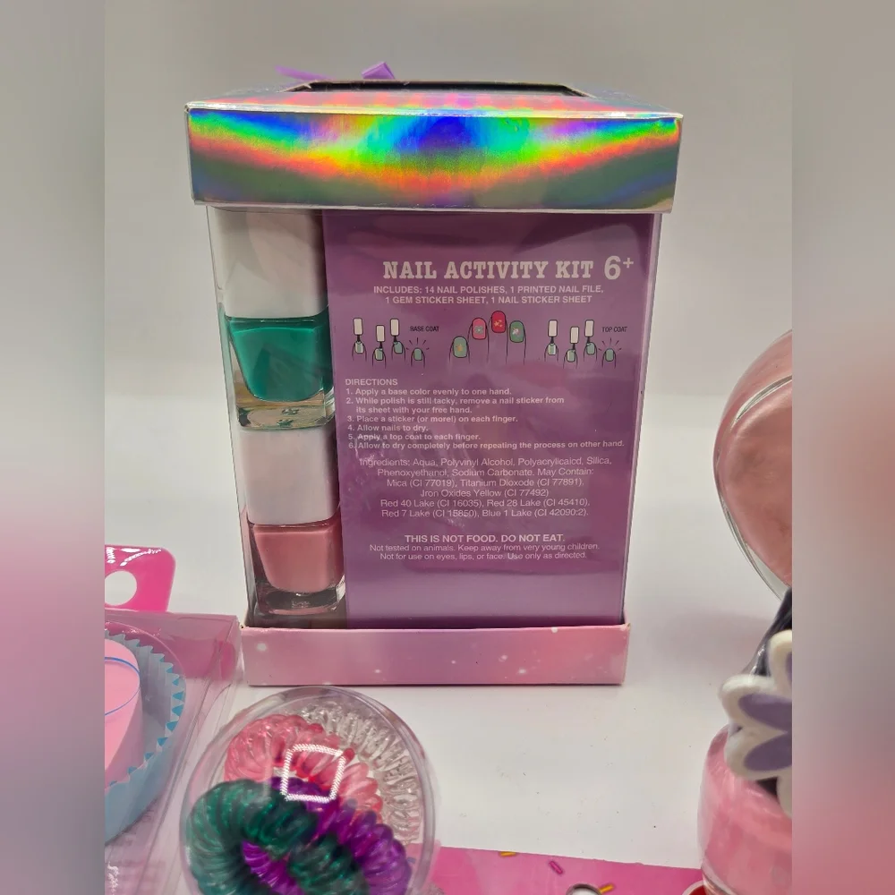 LOT of NWT Girl's Fashion & Fun Nail Polish Lip Gloss & More Pink Glitter